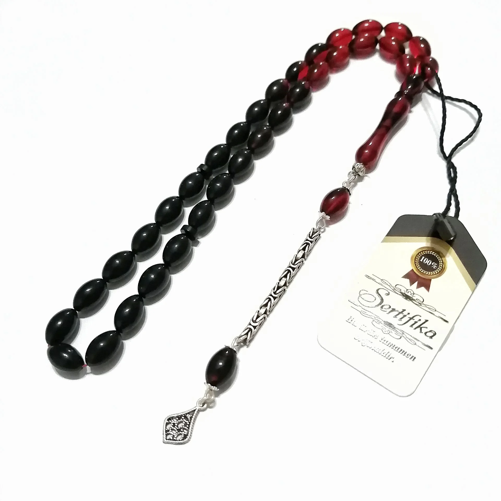 Gümüş Kırmızı Siyah Ateş Kehribar